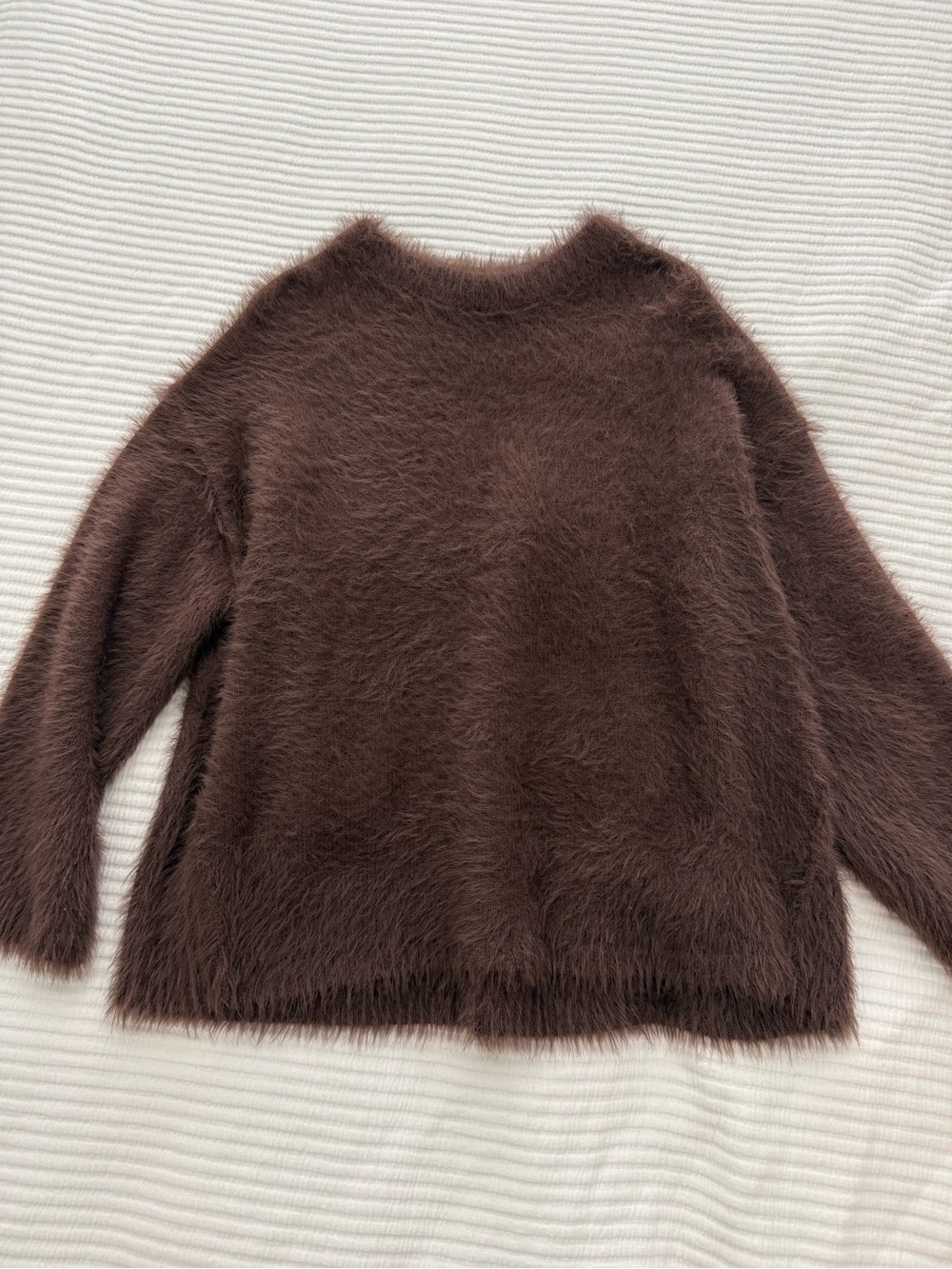 Free People Chocolate Brown Fuzzy Crewneck Sweater